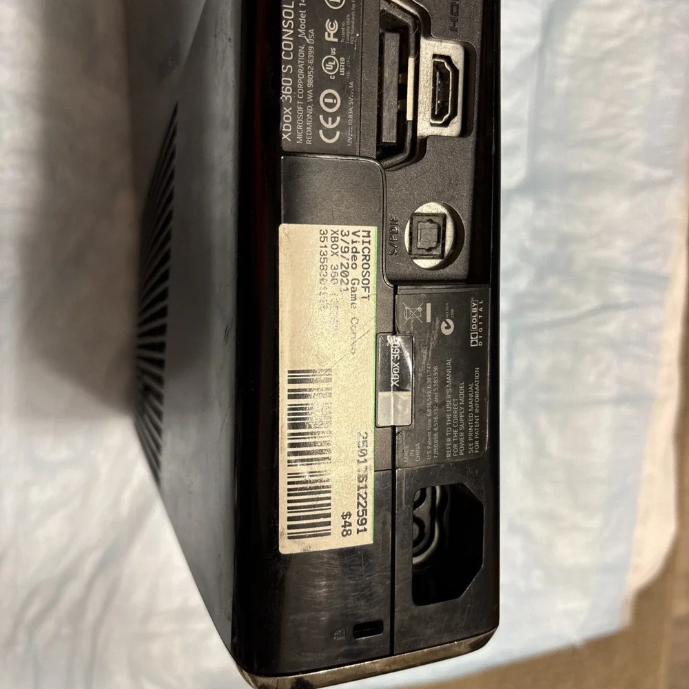 Microsoft Xbox 360 S Slim 250GB Console Only Untested For Parts Repair